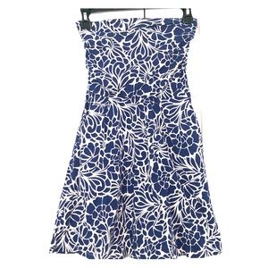 Royal blue white print mini